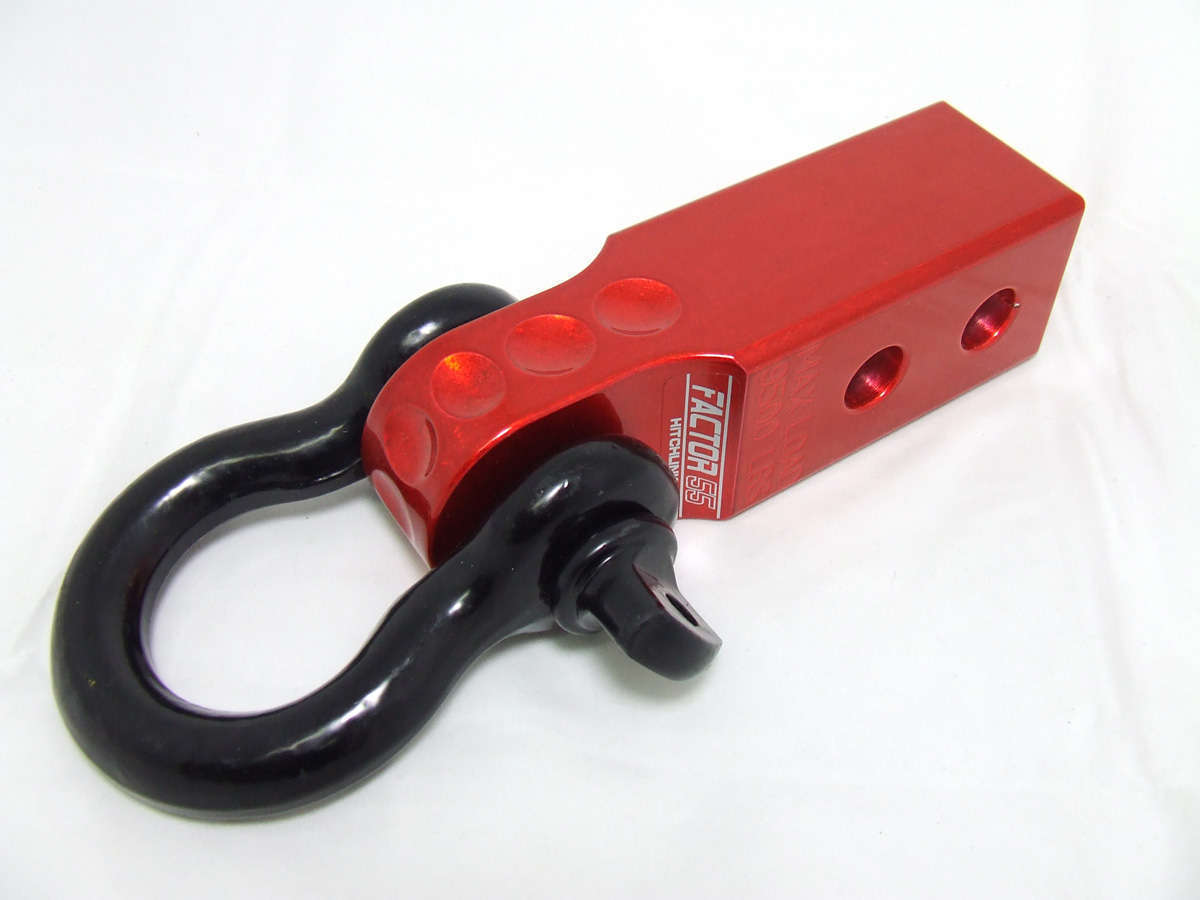 Factor 55 HitchLink 2.0 Receiver Shackle Mount 2 Inch Receivers Red