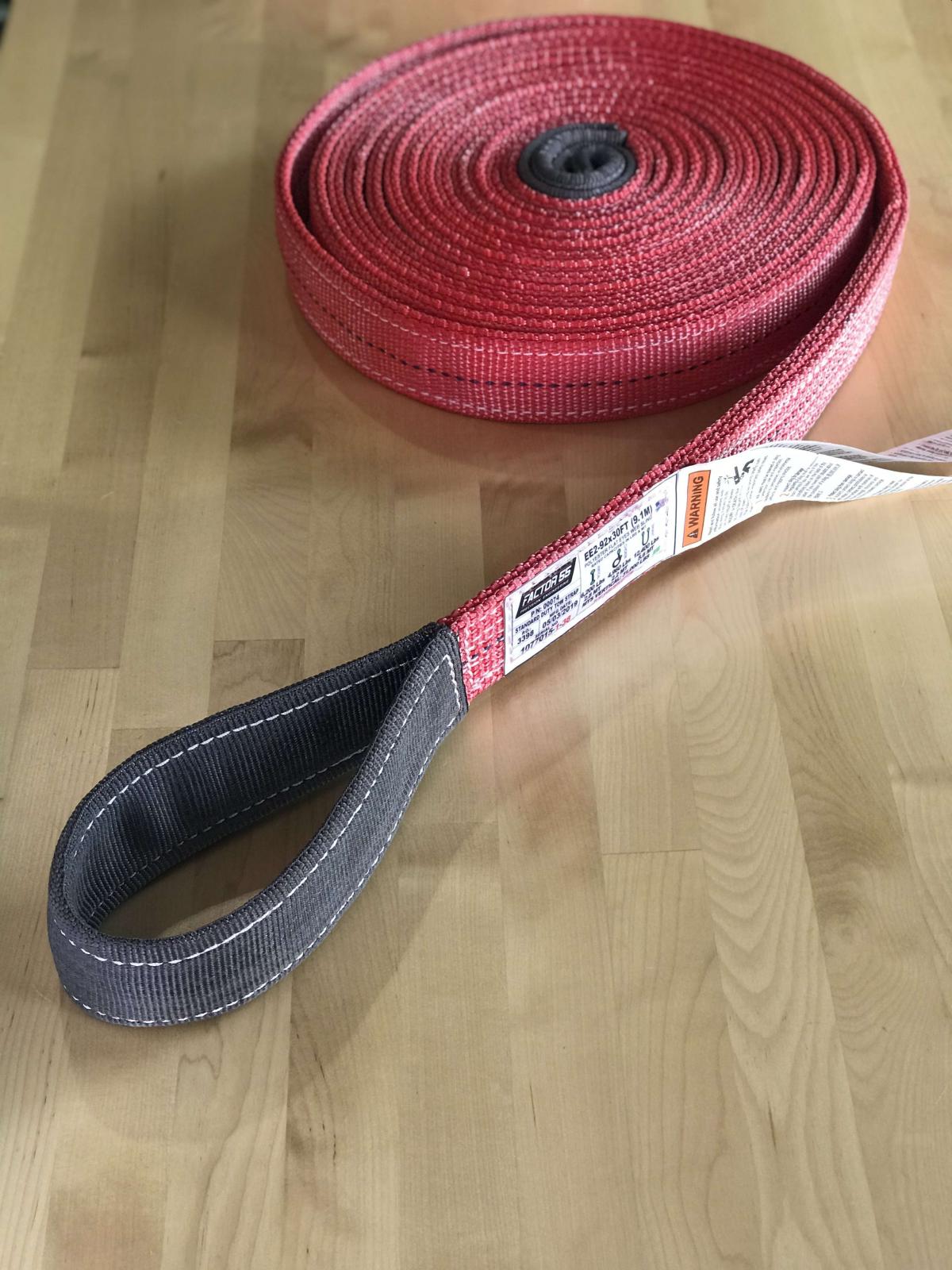 Factor 55 30 Foot Tow Strap Standard Duty 30 Foot x 2 Inch Red