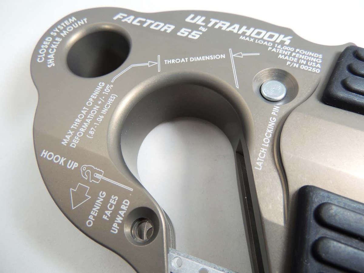 Factor 55 UltraHook Winch Hook W/Shackle Mount Gray