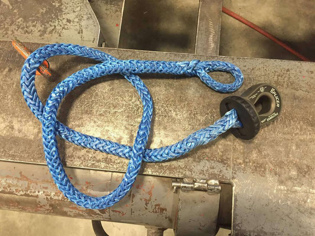 Factor 55 Splicer 3/8-1/2 Inch Synthetic Rope Splice On Shackle Mount Gray
