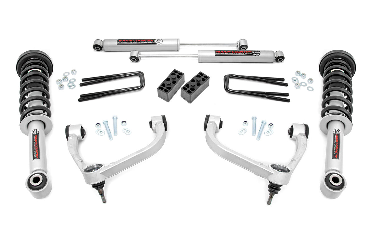 Rough Country 3 Inch Lift Kit | N3 Struts | Ford F-150 4WD (2009-2013) - Aluminum Finish