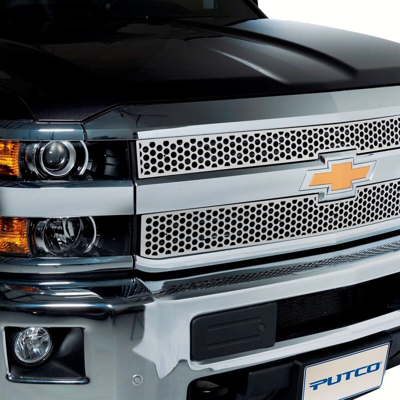 Putco 11-14 Chevrolet Silverado HD Punch Stainless Steel Grilles