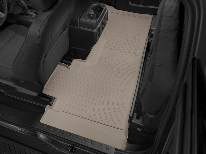 WeatherTech 2015+ Ford F-150 Supercab Rear FloorLiner - Tan w/ First Row Bucket Seats