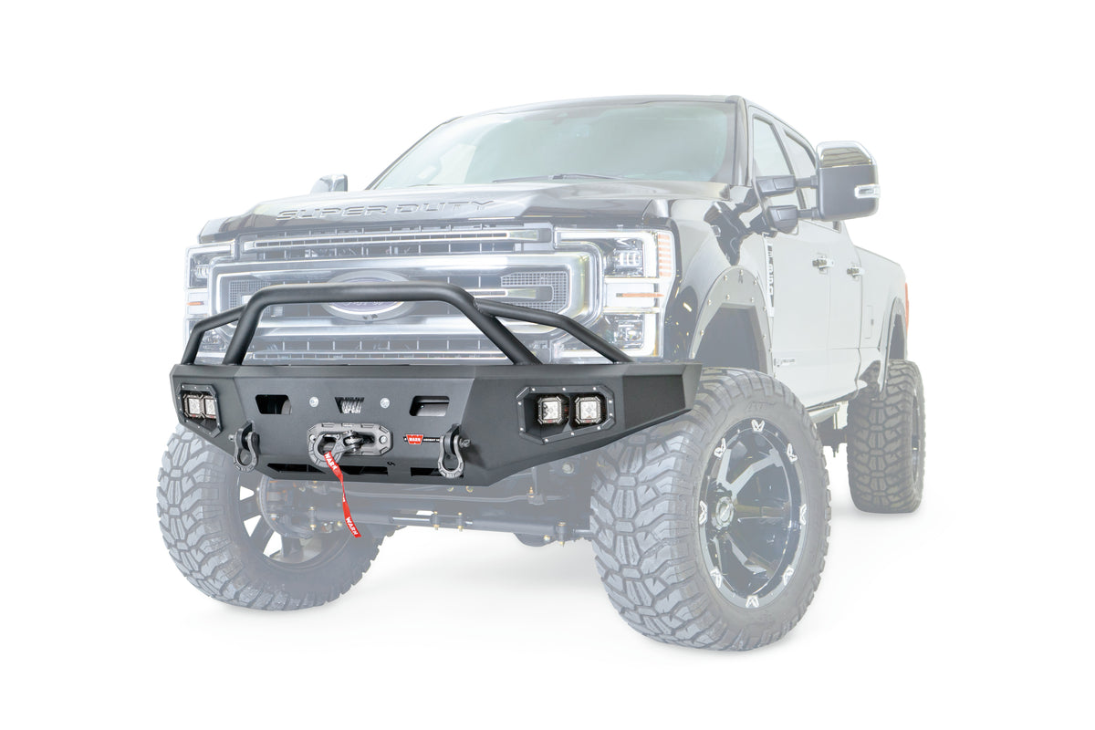 WARN Ascent HD Front Bumper with Prerunner Grille Guard for 2017-2022 Ford F-250/F-350