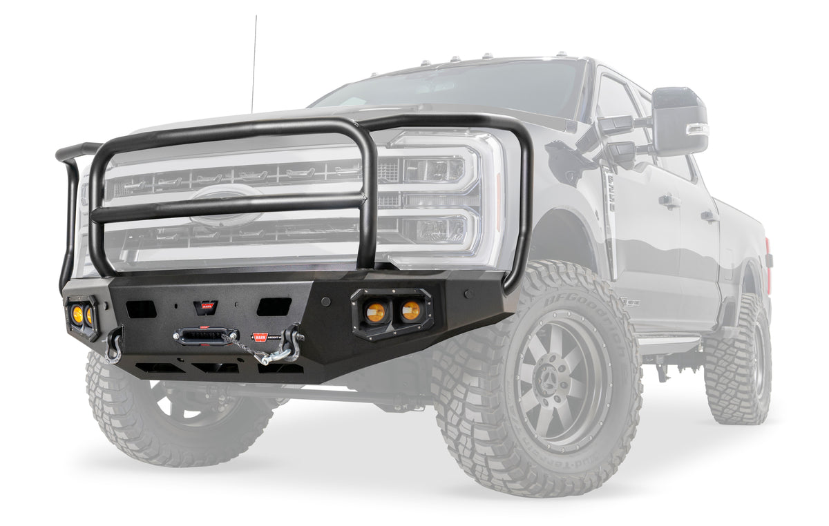 WARN Ascent HD Front Bumper with Full Grille Guard for 2023-2026 Ford Super Duty