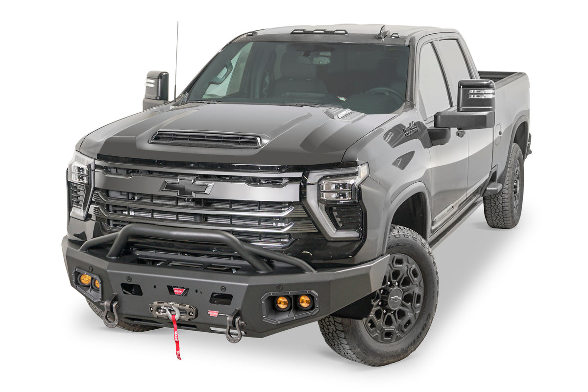 WARN Ascent HD Front Bumper with Prerunner Grille Guard for 2024-2026 Chevrolet Silverado 2500/3500 HD