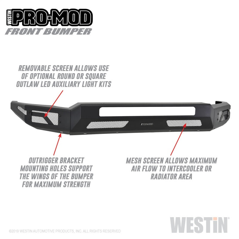 Westin 2011-2016 Ford F-250/350/450/550 Super Duty Pro-Mod Front Bumper - Textured Black
