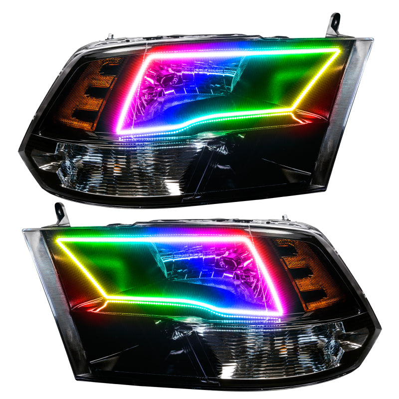 Oracle 09-17 RAM 1500 Quad Pre-Assembled Headlights - Black Housing - w/o Controller