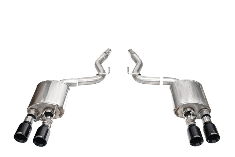 Corsa 24+ Ford Mustang Dark Horse 5.0L 3in Dual Rear Axle-Back w/Twin 4.5in Black PVD Straight Tip