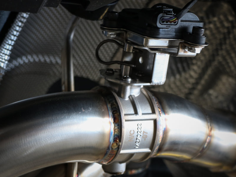 aFe POWER Takeda 2020 Toyota Supra L6-3.0L (t) 3in-2.5in 304 SS CB Exhaust Blue Flame Tips