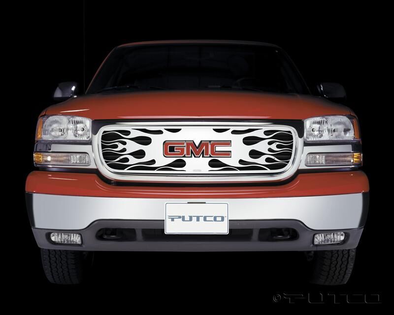 Putco 02-08 GMC Envoy w/ Logo CutOut Flaming Inferno Stainless Steel Grille