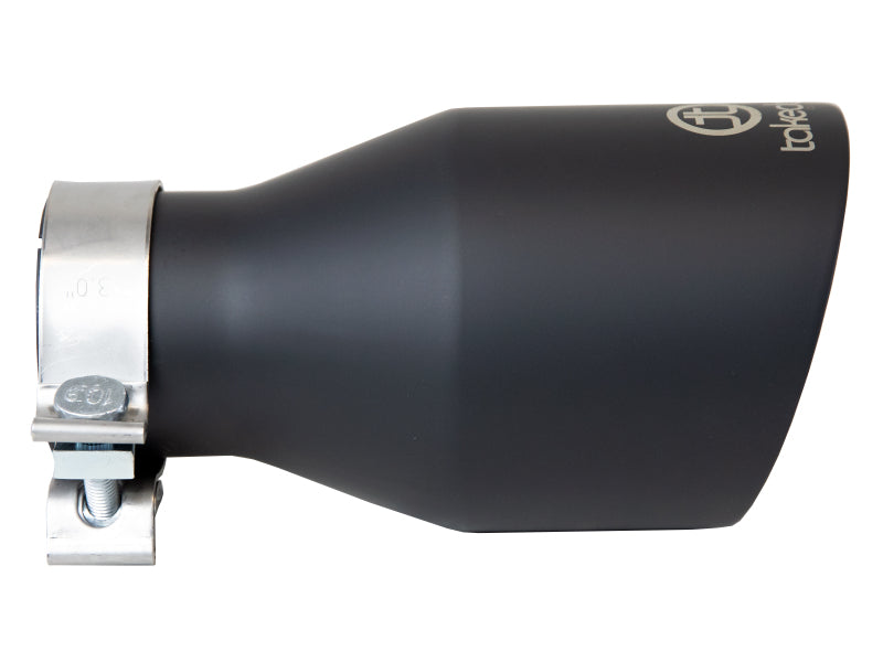 aFe Takeda Universal Exhaust Tip 3 IN Inlet x 5 IN Outlet x 9 IN L- Black