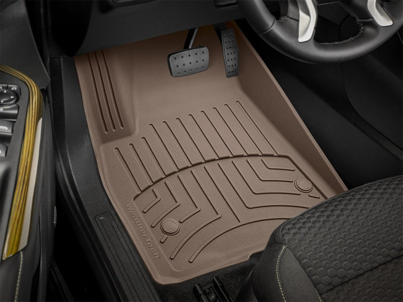 WeatherTech 2017+ GMC Acadia / Acadia Denali Front FloorLiner HP - Tan