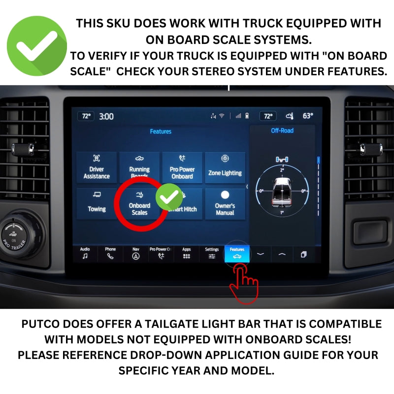 Putco 2024+ Ford F150 w/Factory LED Tail Light & OBS 60in Red Blade Tailgate Light Bar Plug-N-Play