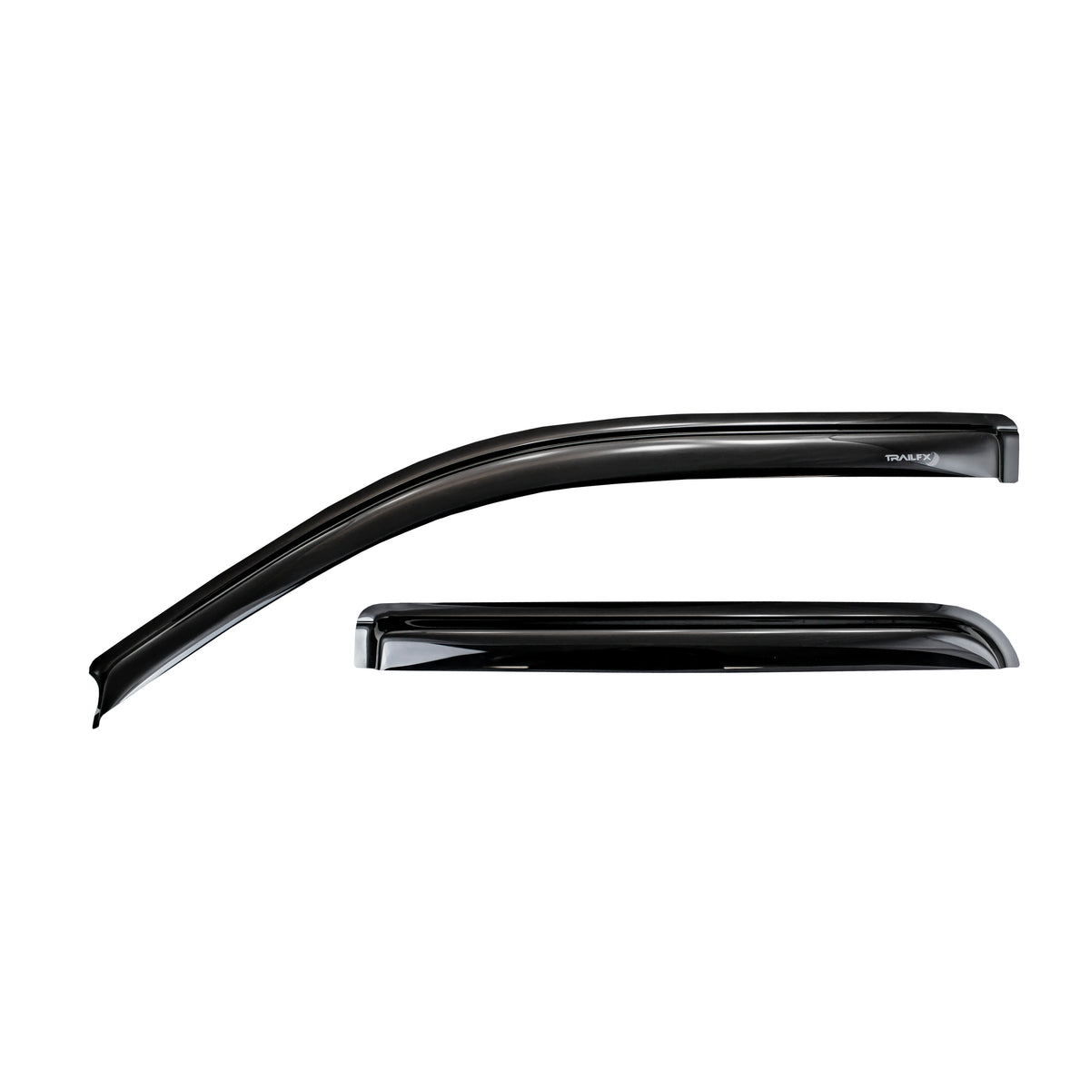 TrailFX Side Window Deflector For Ford Trucks - Tape-On Smoke Acrylic Set of 2 (2503H)