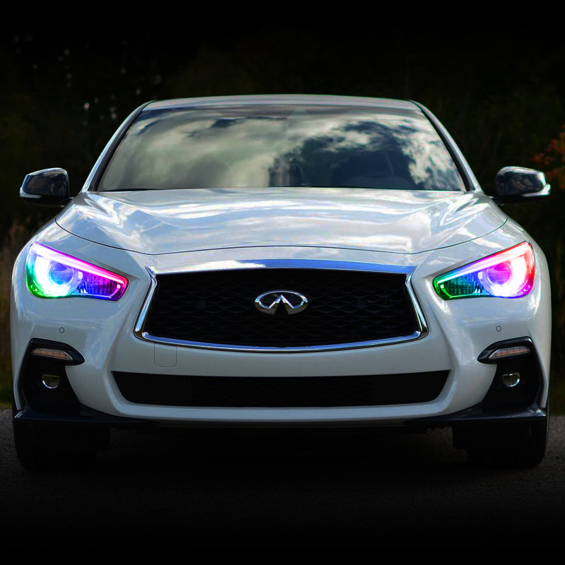 Oracle 14-21 Infiniti Q50 RGB+W Headlight Halo Kit - ColorSHIFT w/ Simple Controller