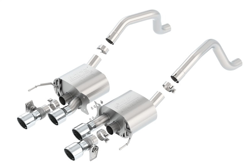 Borla 15 Chevy Corvette C7 ZO6 6.2L w/o AFM w/ NPP ATAK Quad RD RL IC Tips Center Rear Exit Exhaust