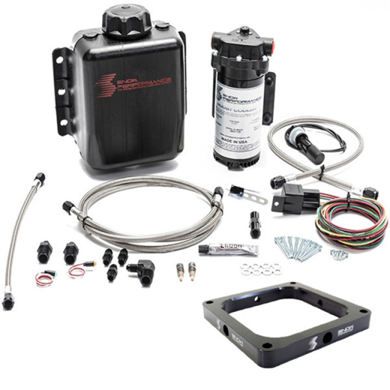 Snow Performance Gas Carbureted 4500 Flange Stage 1 Water Inj Kit (WOT Activated SS Braided Lines)