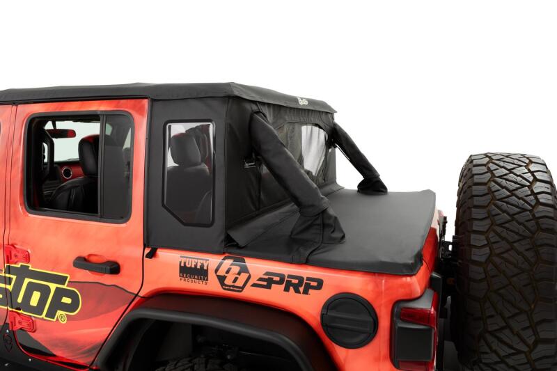 Bestop 18-26 Jeep Wrangler JL 4-Door Halftop Soft Top (Premium Black Twill)
