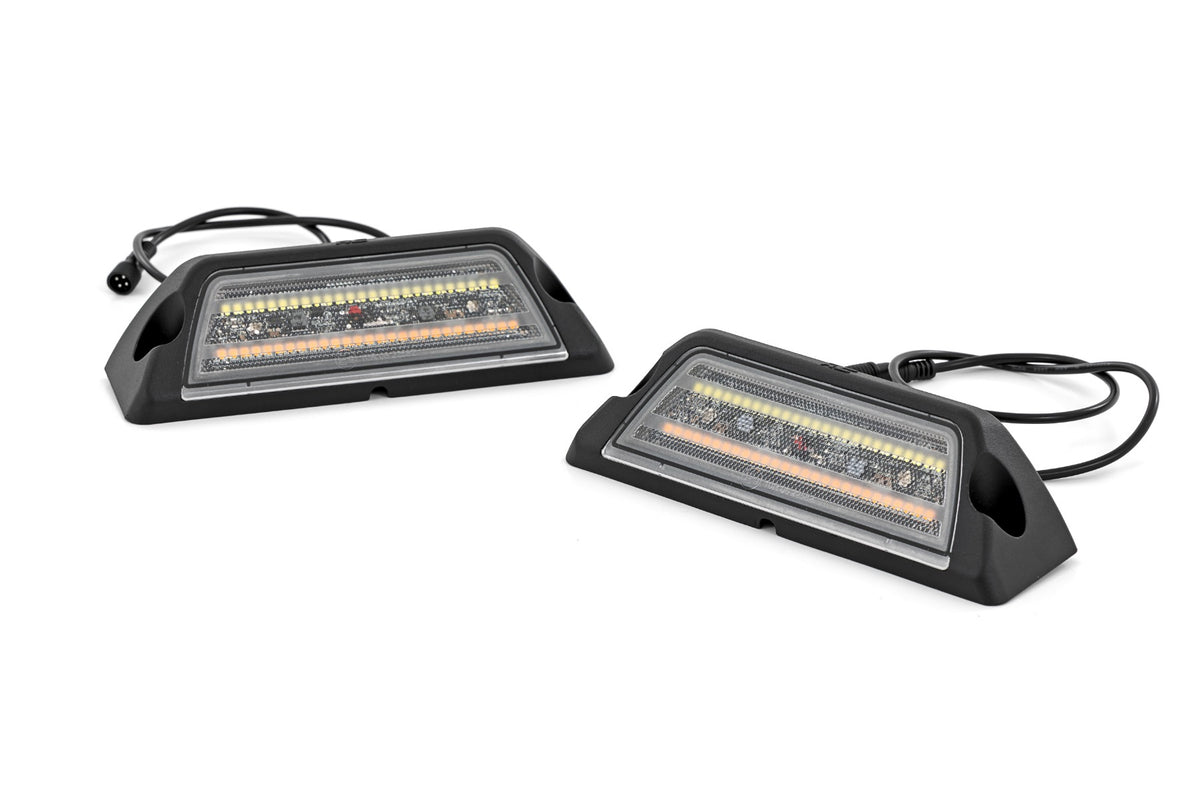 Rough Country 6 Inch LED Angled Light Pods | White/Amber | Pair