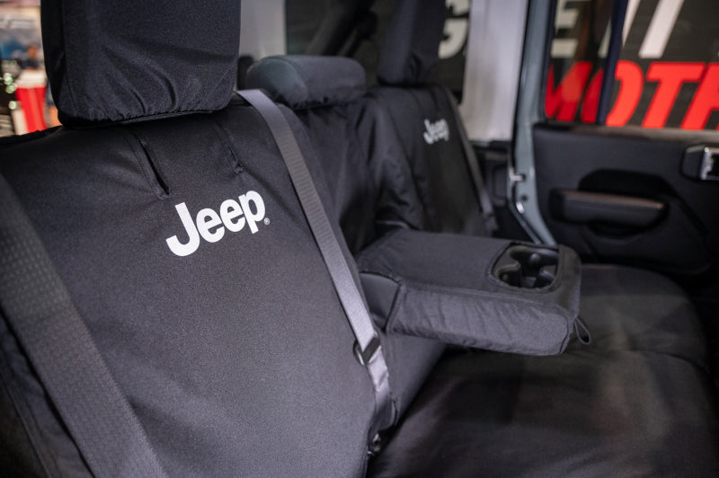 Covercraft 13-18 Jeep Wrangler JK 2dr 2nd Row Bench Endura Jeep Logo SeatSaver 2nd Row Seat Covers