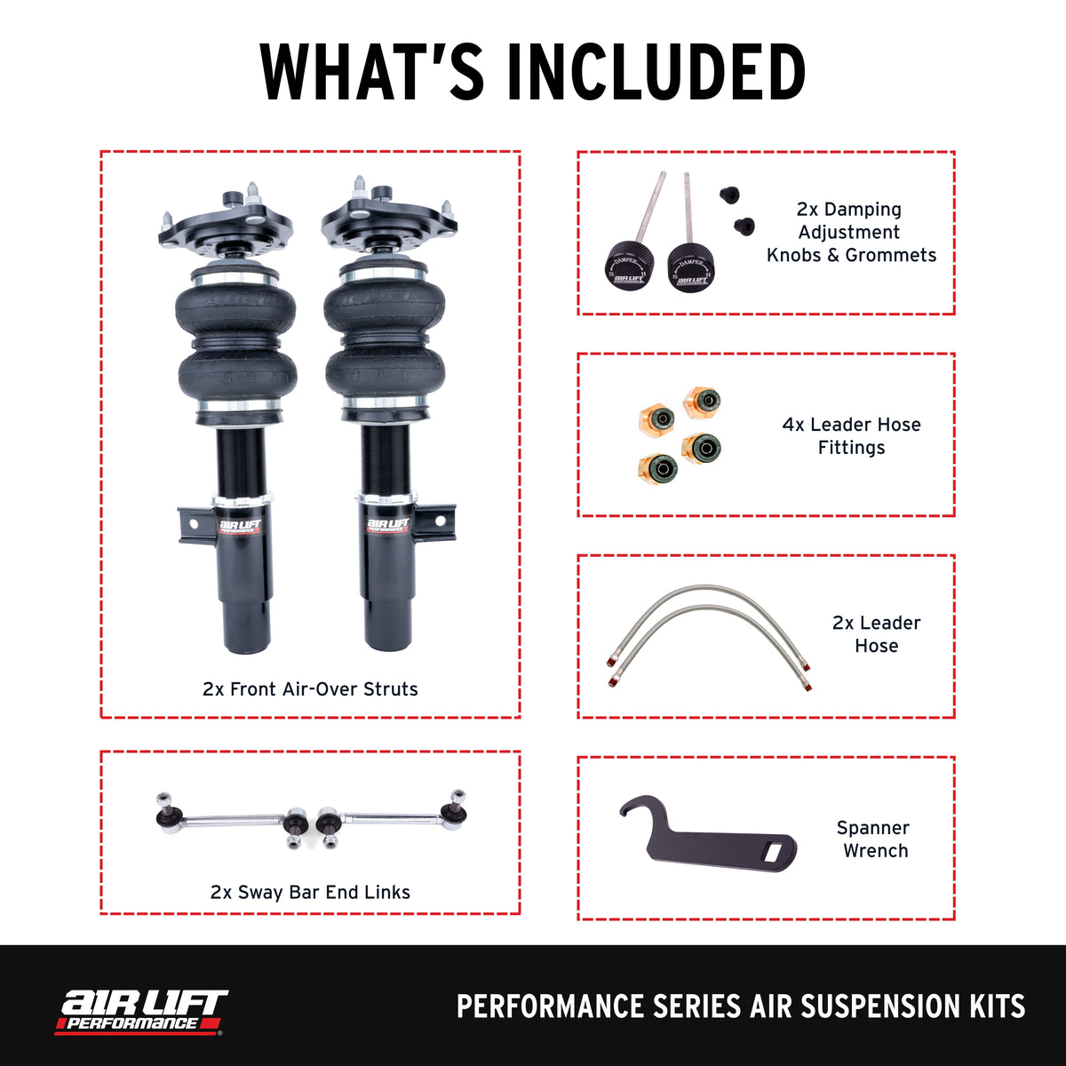 Air Lift Performance 16-21 Honda Civic 1.5T Front Air Suspension Kit