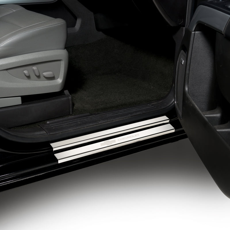 Putco 14-18 Chevy Silv LD - Regular Cab w/ CHEVROLET Etching (4pcs) SS Door Sills