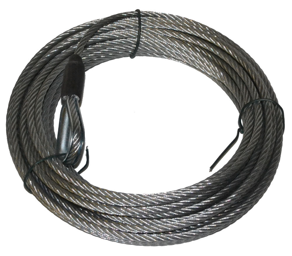 WARN WIRE ROPE ASSEMBLY 3/16 Inch Diameter x 35 Foot Length
