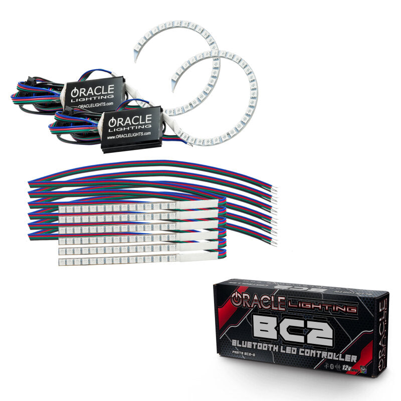 Oracle 18-21 Ford Mustang DRL Upgrade w/ Halo Kit - ColorSHIFT w/ BC1 Controller