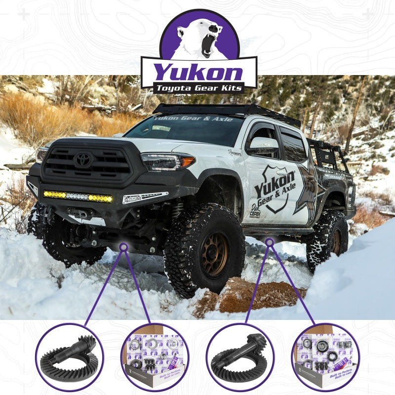 Yukon Gear Ring & Pinion Gear Kit Front & Rear for Toyota 8/7.5R Diff (w/Factory Locker) 5.29 Ratio