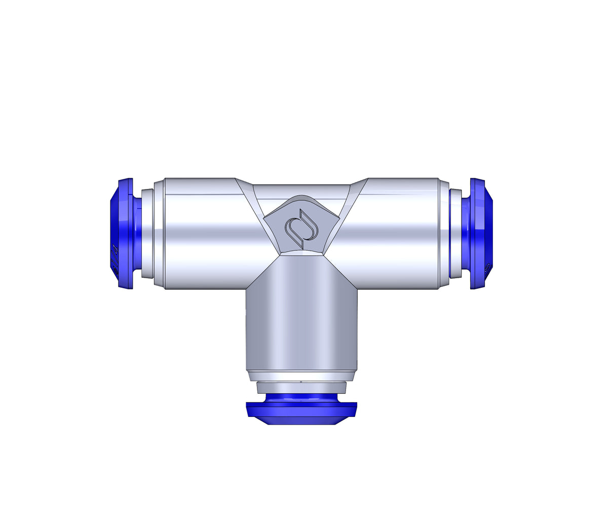 LogiQ 1/4 Inch PTC x 1/4 Inch PTC x 1/4 Inch PTC Nickel Plated Self Sealing Tee Fitting