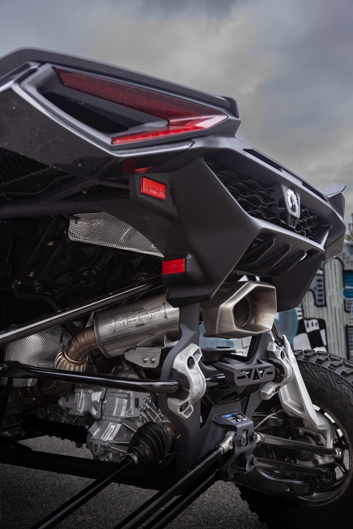 MBRP 24-Present Can-Am Maverick R, Performance Series 3-Inch Turbo Back Single Slip-on Quiet,