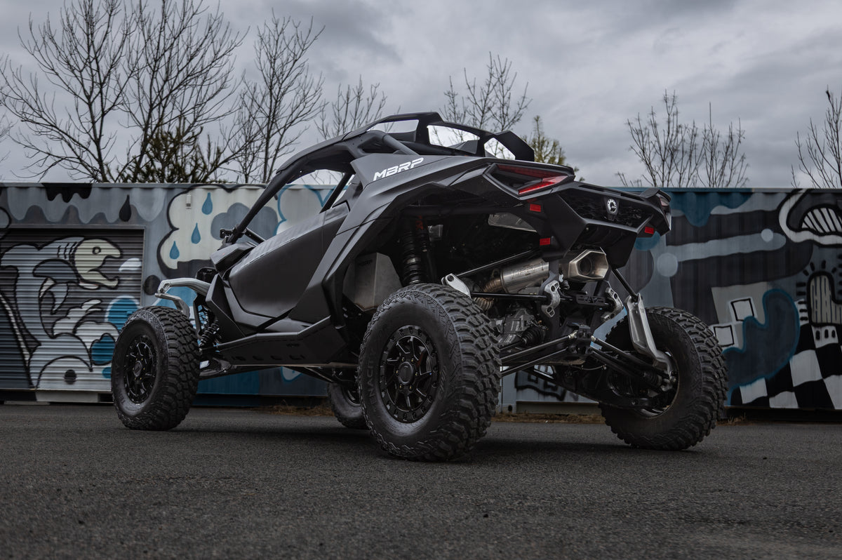 MBRP 24-Present Can-Am Maverick R, Performance Series 3-Inch Turbo Back Single Slip-on Quiet,