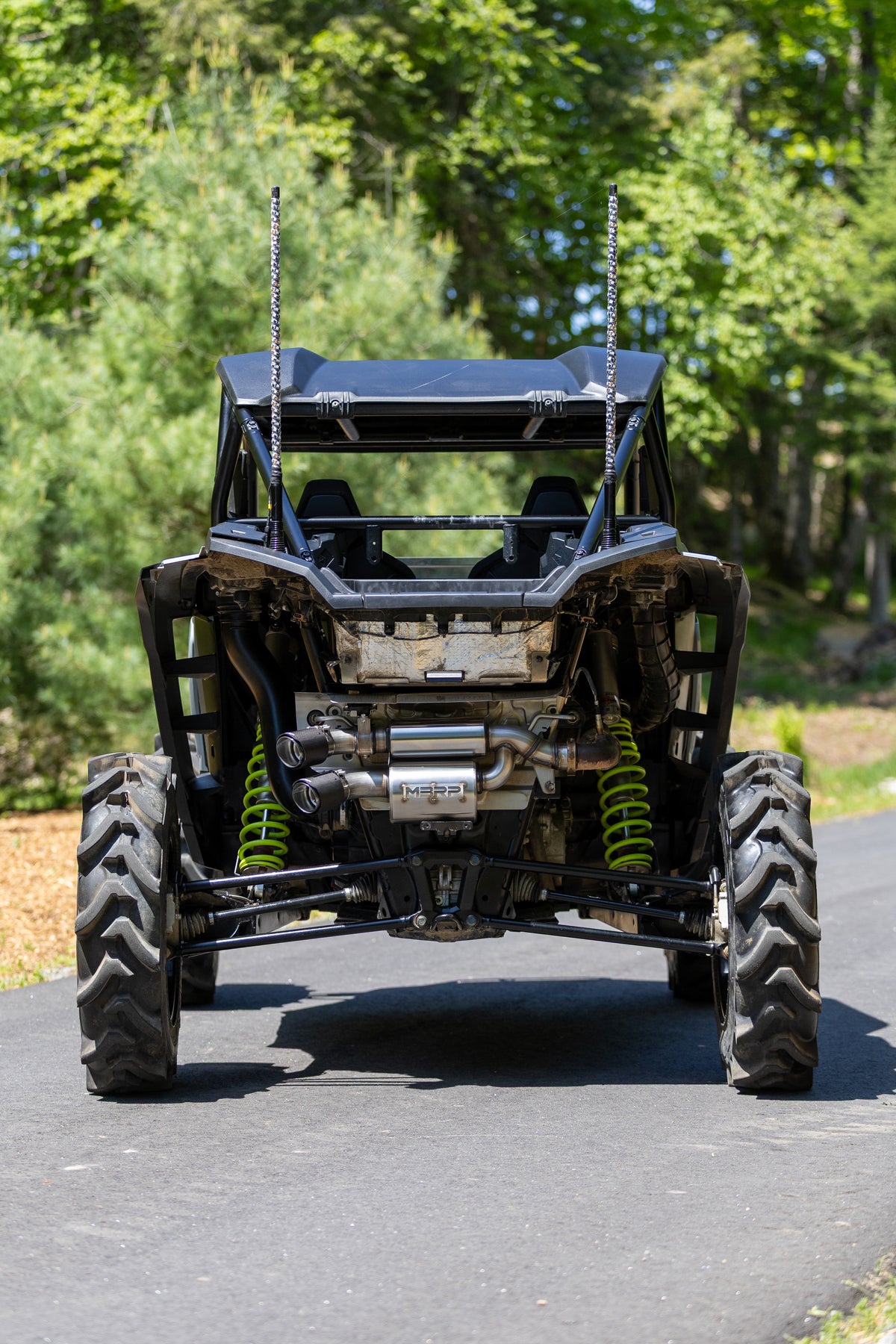 MBRP 2024-Up Polaris RZR XP 1000 Slip-on Stacked Dual-out Active Performance Exhaust