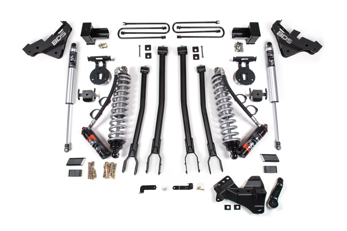 BDS Suspension 20-22 Ford F-450 4WD 4 Inch 4-Link Suspension Lift Kit, 3.5 Inch Rear, Block - Fox 2.5 Performance Elite Series C/O Front, Fox 2.5 IFP Performance Series Rear BDS Suspension (BDS1223PPS)