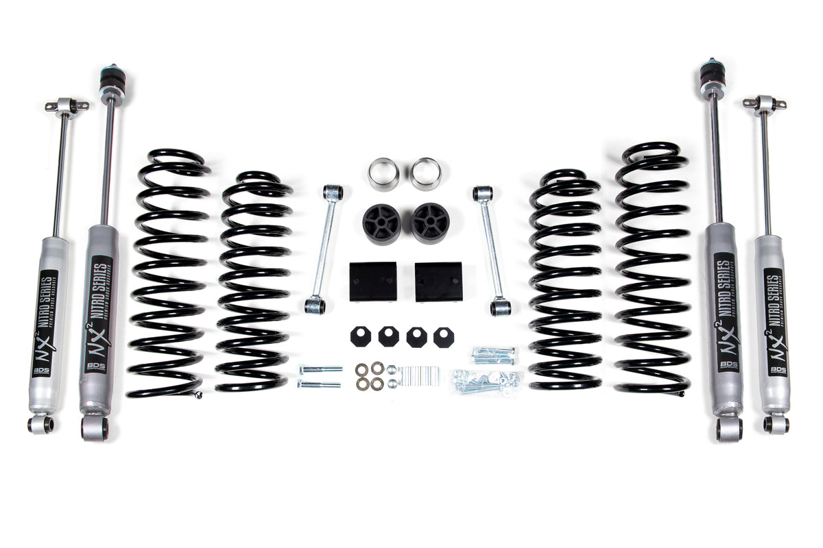 BDS Suspension 2 Inch Lift Kit Coil Spring Jeep Wrangler JK 12-18 4-Door NX2 Nitro Shocks (BDS1430H)