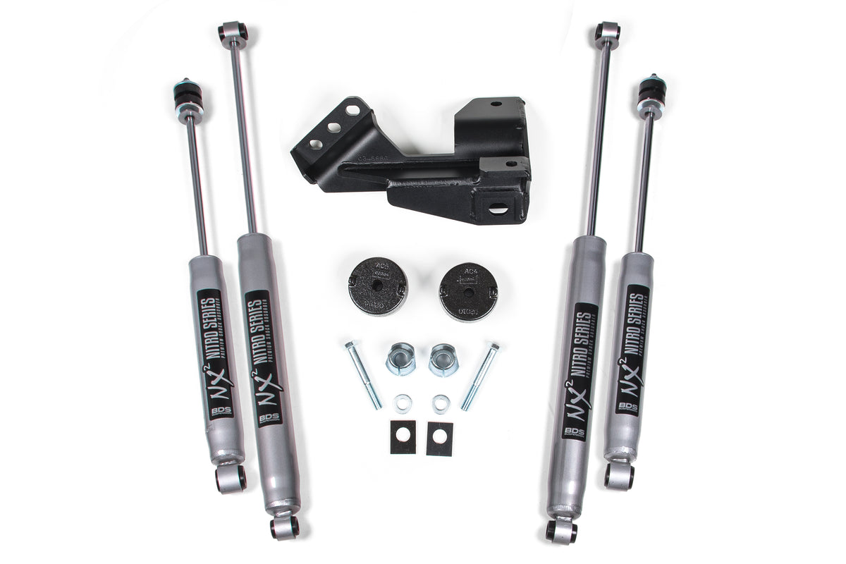 BDS Suspension 2 Inch Leveling Kit Coil Spacer Ford F250/F350 Super Duty 17-22 4WD Fox 2.0 Performance Shocks (BDS1519FS)