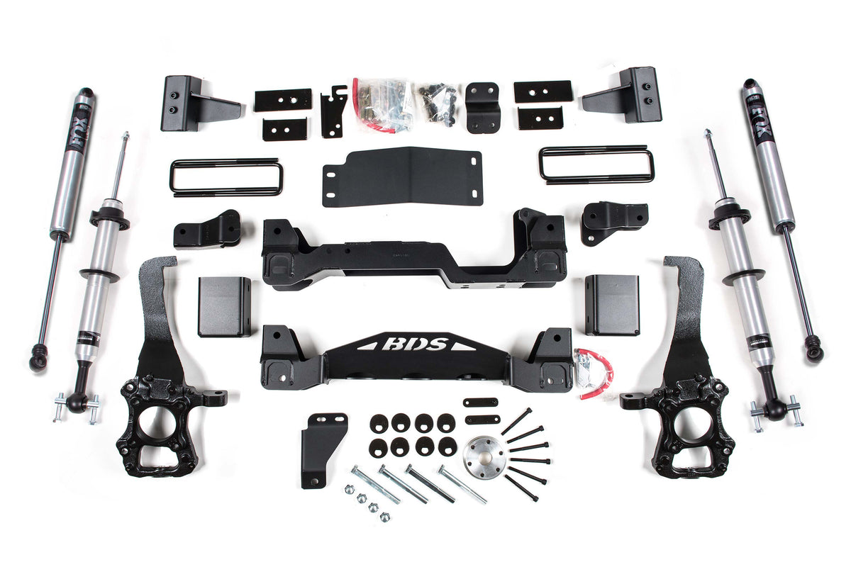 BDS Suspension 4 Inch Lift Kit FOX 2.0 Performance Shocks Internal Floating Piston Strut Ford F150 15-20 4WD (BDS1533FSR)