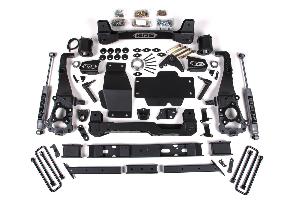 BDS Suspension 6 Inch Lift Kit Ford Ranger 19-23 4WD Cast Aluminum Knuckle NX2 Nitro Shocks (BDS1547H)