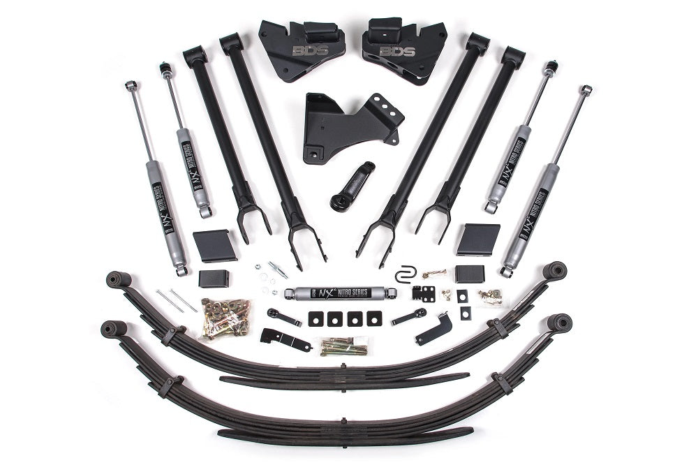 BDS Suspension 5 Inch Lift Kit w/ 4-Link Ford F250/F350 Super Duty 20-22 4WD Diesel Leaf Springs NX2 Nitro Shocks (BDS1569H)