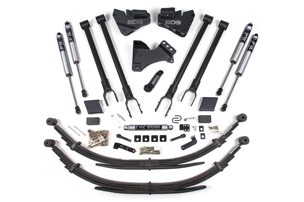 BDS Suspension 5 Inch Lift Kit w/ 4-Link Ford F250/F350 Super Duty 20-22 4WD Gas Leaf Springs Fox 2.0 Performance Shocks (BDS1570FS)