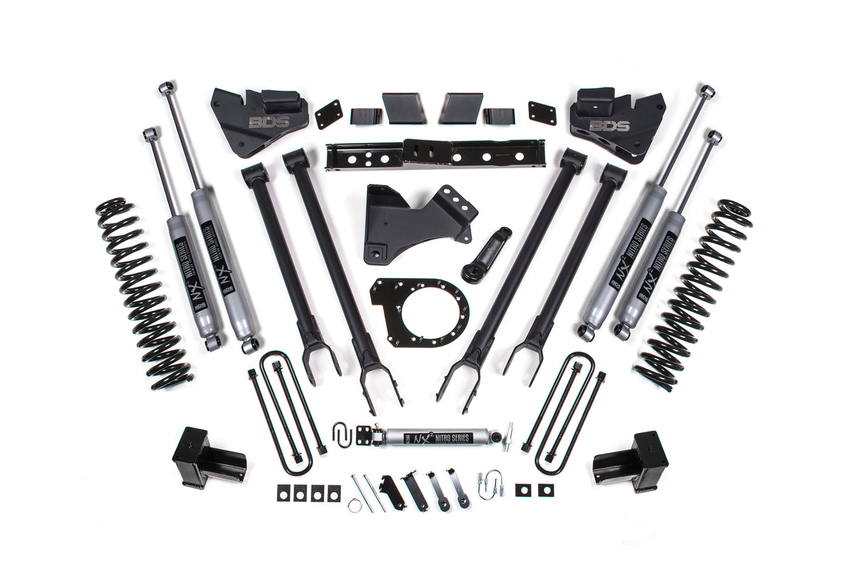 BDS Suspension 7 Inch Lift Kit w/ 4-Link Ford F250/F350 Super Duty 20-22 4WD Diesel NX2 Nitro Shocks (BDS1571H)