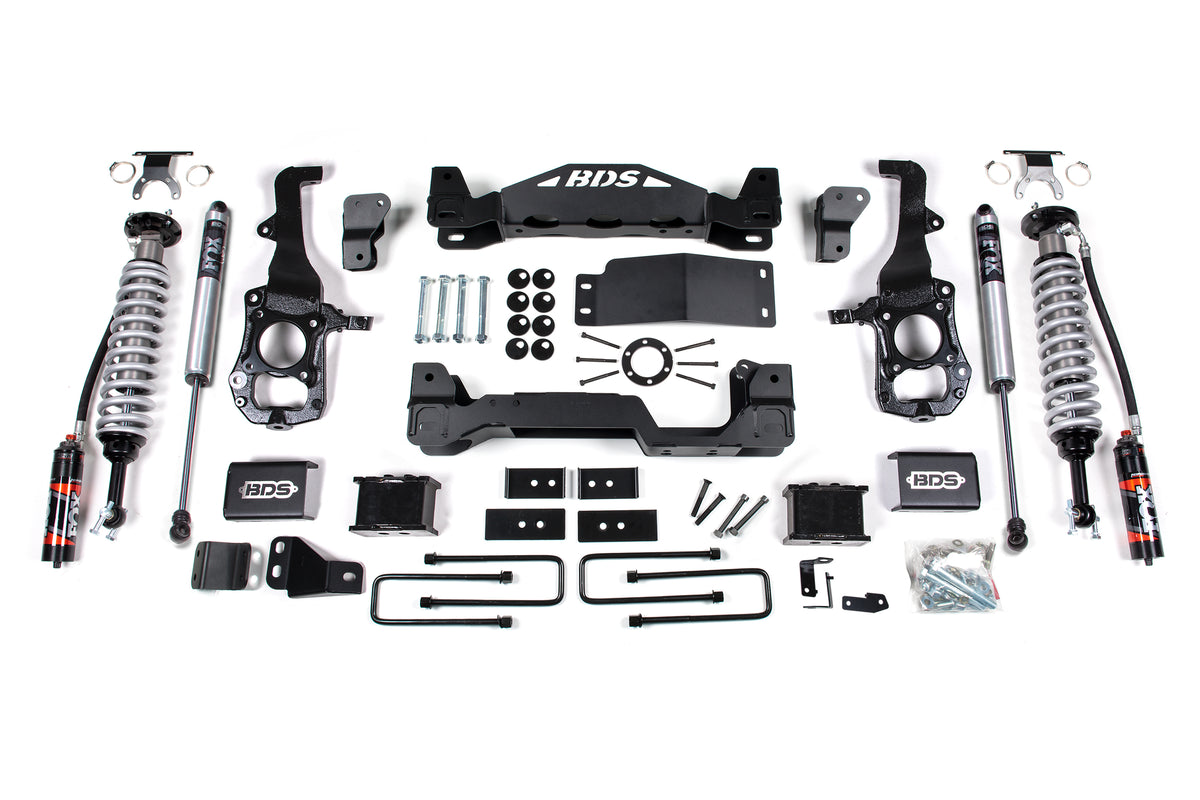 BDS Suspension 6 Inch Lift Kit FOX 2.5 Performance Elite Coil-Over Ford F150 21-25 4WD 5 Inch Block Fox 2.0 Performance Elite Shocks (BDS1579FPE)