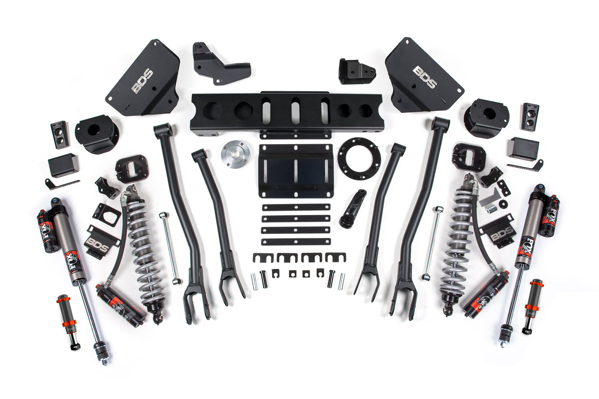 BDS Suspension 14-18 Ram 2500 4WD 6 Inch 4-Link Suspension Lift Kit, 4.5 Inch Rear, Coil Spring, Diesel - Fox 2.5 Performance Elite Series C/O Front, FOX 2.0 Front Bump, Fox 2.5 Performance Elite Series Rear BDS Suspension (BDS1604PESB)