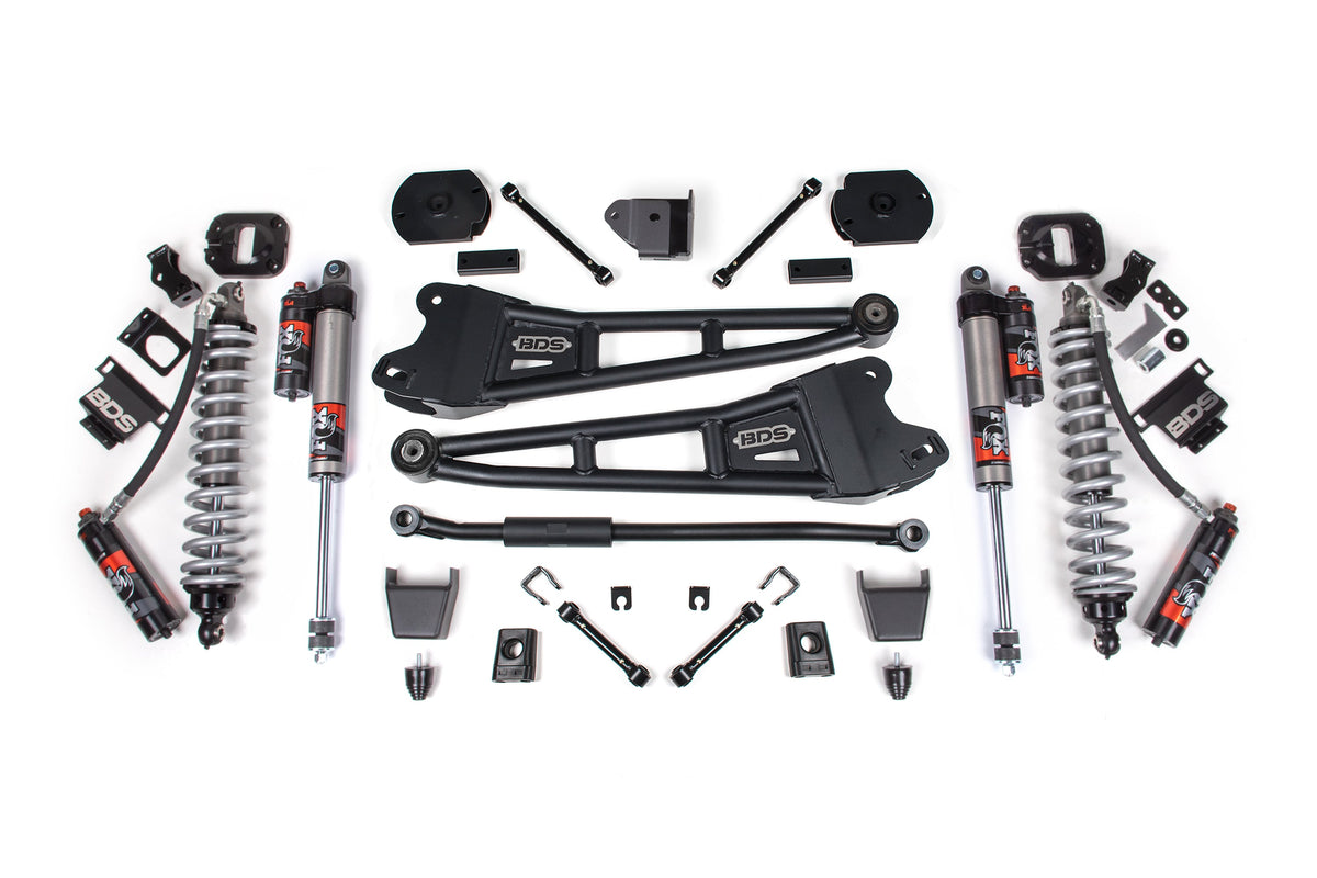BDS Suspension 14-18/ 2025-2026 Ram 2500 4WD 3 Inch Radius Arm Suspension Lift Kit, 1.25 Inch Rear, Coil Spacer, Diesel - Fox 2.5 Performance Elite Series C/O Front, Fox 2.5 Performance Elite Series Rear BDS Suspension (BDS1624PES)