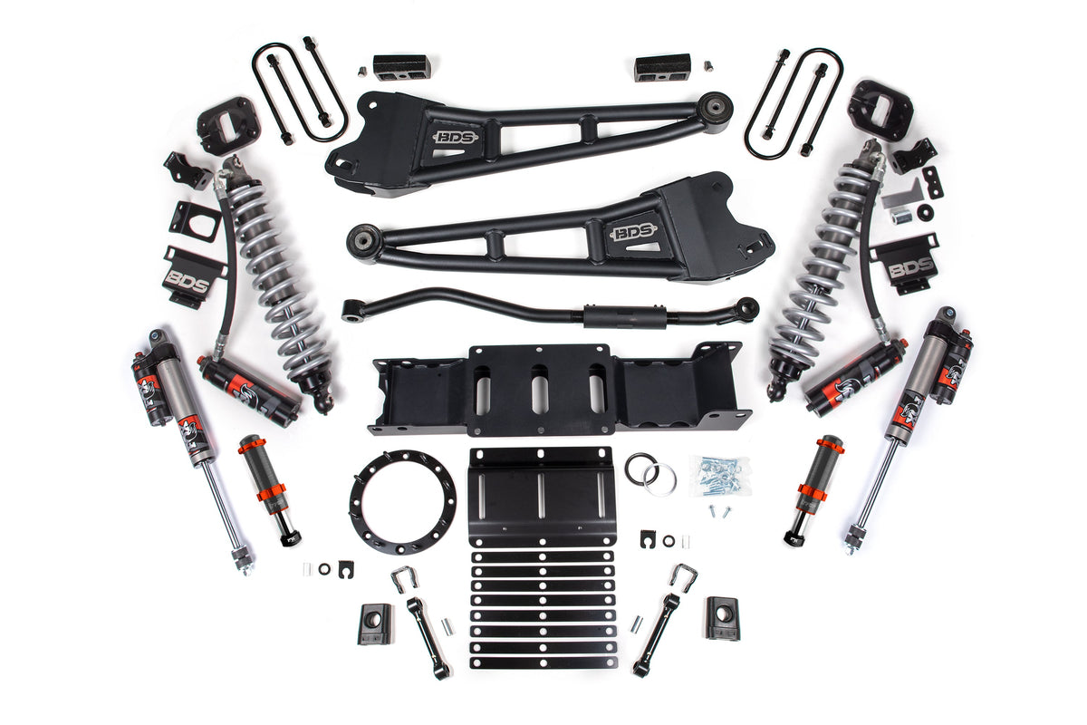 BDS Suspension 19-24 Ram 3500 4WD 3 Inch Radius Arm Suspension Lift Kit, 2 Inch Rear, Block w/o Overload, 6 Bolt Diesel - Fox 2.5 Performance Elite Series C/O Front, FOX 2.0 Front Bump, Fox 2.5 Performance Elite Series Rear BDS Suspension (BDS1655PESB)