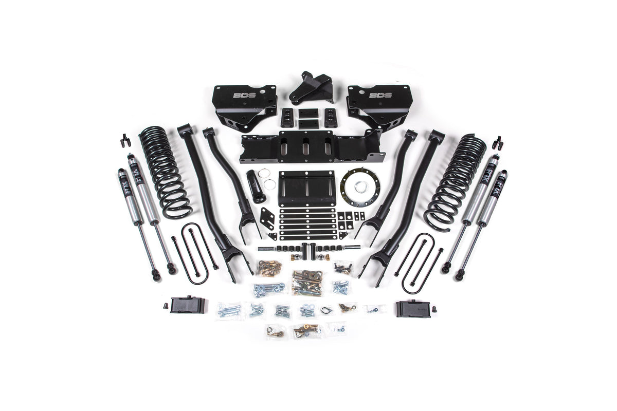 BDS Suspension 19-24 Ram 3500 4 Inch 4-Link Suspension Lift, 2 Inch Rear, Block, Diesel w/ overload, 8 bolt T-Case - Fox 2.5 Performance Elite Series R/r DSC Front, Fox 2.5 Performance Elite Series P/b DSC Rear BDS Suspension (BDS1673FPE)