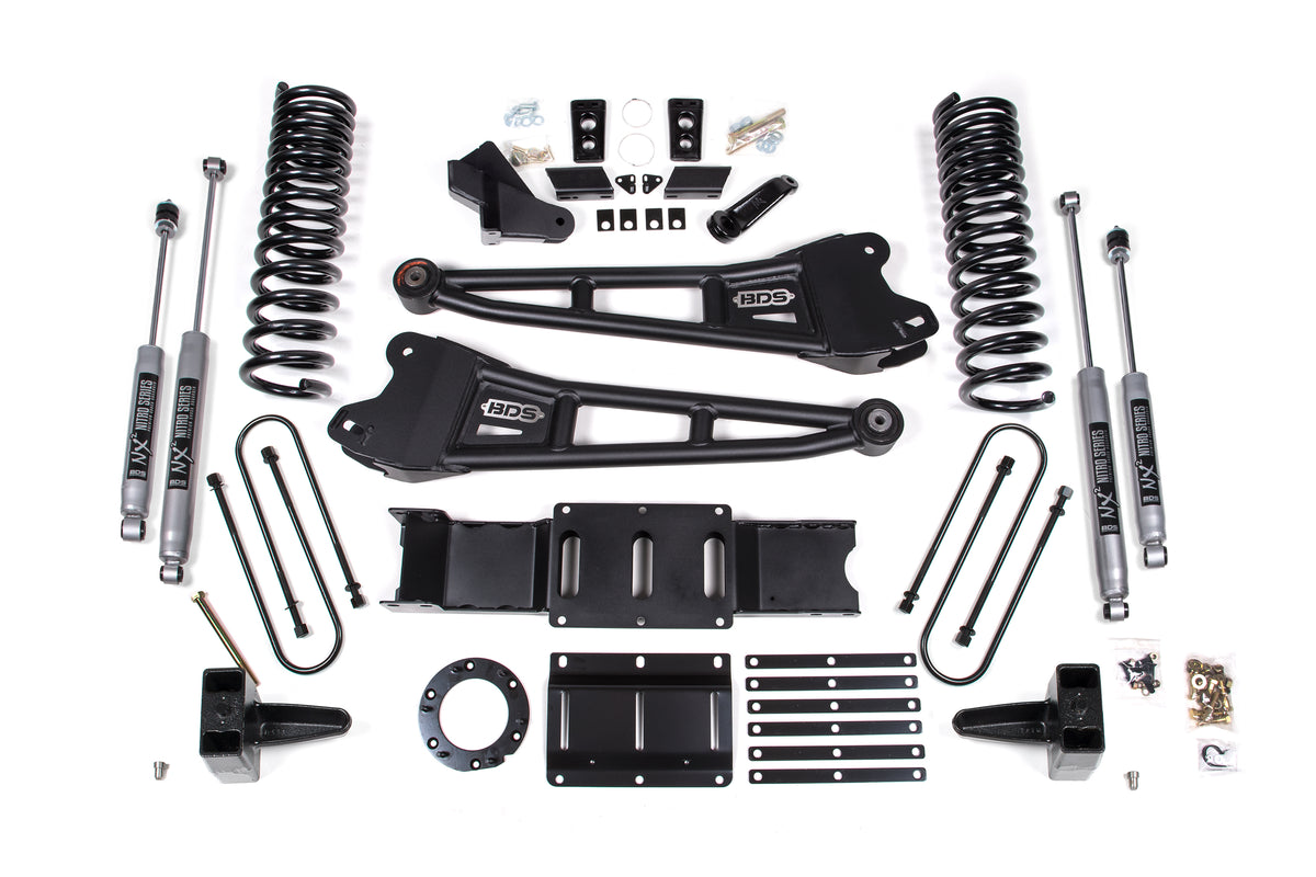 BDS Suspension 6 Inch Lift Kit w/ Radius Arm Ram 3500 19-24 4WD Diesel With Factory Rear Overload Leaf 8 Bolt Fox 2.0 Performance Shocks (BDS1685FS)