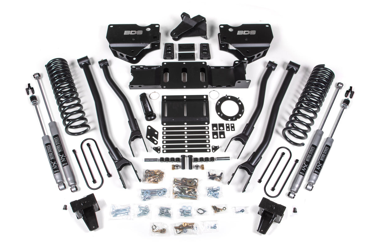 BDS Suspension 6 Inch Lift Kit w/ 4-Link Ram 3500 19-24 4WD Diesel With Factory Rear Overload Leaf 6 Bolt Fox 2.5 Performance Elite (BDS1691FPE)