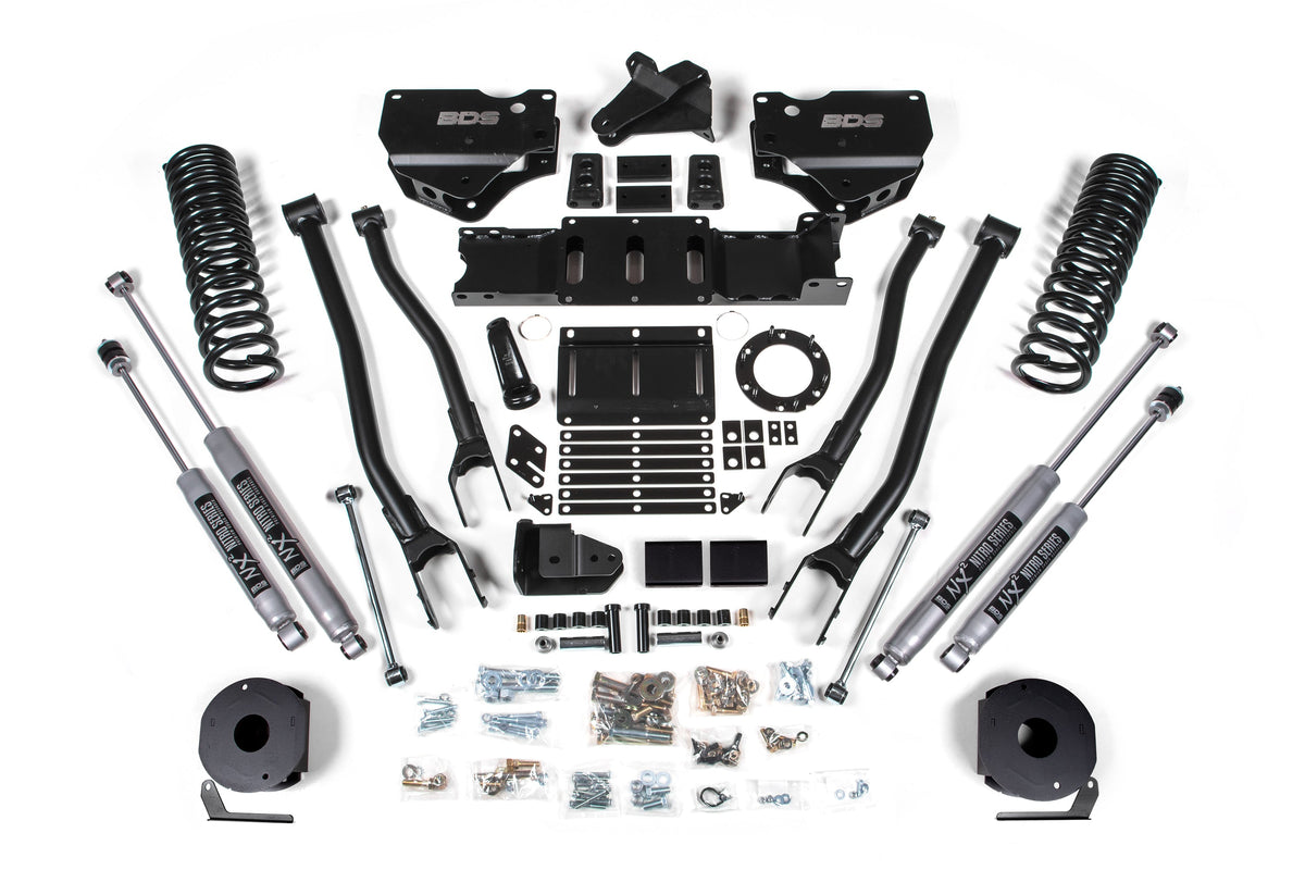 BDS Suspension 4 Inch Lift Kit w/ 4-Link Ram 2500 w/ Rear Air Ride 19-24 4WD Gas NX2 Nitro Shocks (BDS1717H)